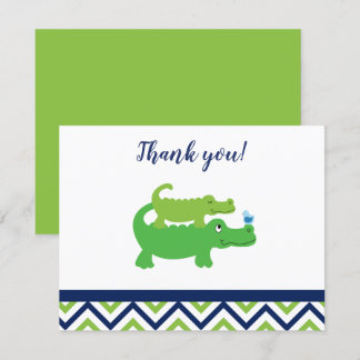 Invitation Preppy Alligator Crocodile Merci notes