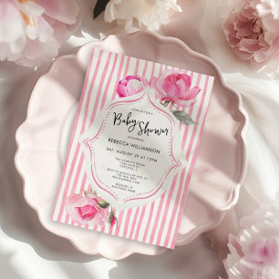 Invitation Preppy Coquette Grandmillenial Girl Baby shower