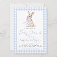 Préppy En vichy Baby shower de lapin bleu sud