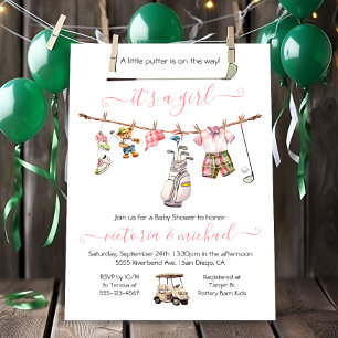 Invitation Preppy Golf Girl Baby shower