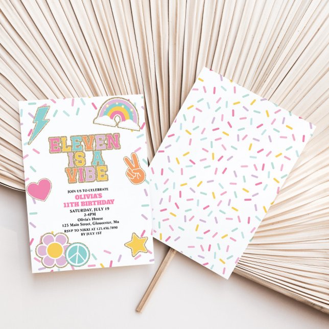 Invitation Preppy Patch Eleven est un Vibe 11TH Birthday (Créateur téléchargé)