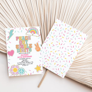 Invitation Preppy Patch Peace Out Chiffres simples 10e annive