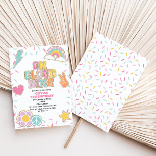 Invitation Preppy Patch Sur Cloud Neuf 9E Anniversaire