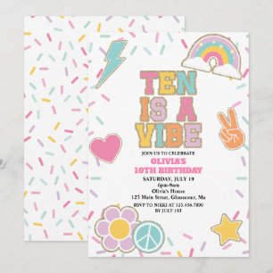 Invitation Preppy Patch Ten est une Vibe 10e Anniversaire