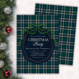 Invitation Preppy Plaid Christmas Party Old Money 