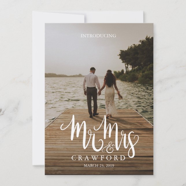 Invitation Présentation de M. & Mme Married Mariage Faire-par (Devant)