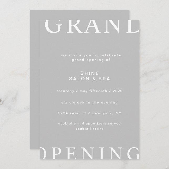 Invitation présentation ultra moderne élégant script grand ou (Devant / Derrière)