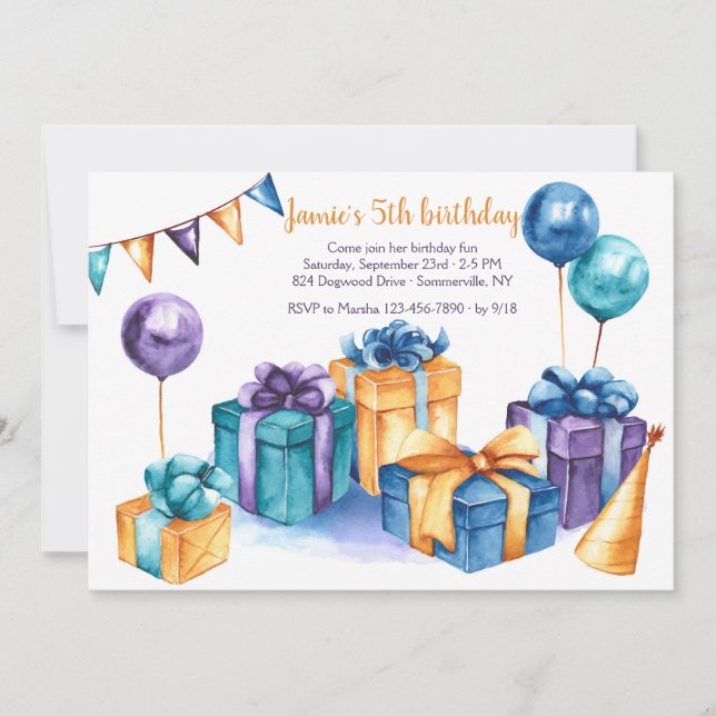 Invitation Présentations d'anniversaire (Devant)