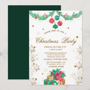 Invitation Présentations de décorations de Noël Flocons de ne