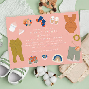 Invitation Présentoir de cadeaux pour bébé sans distinction d