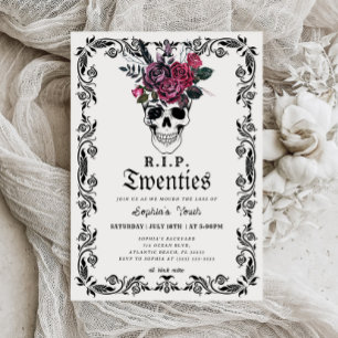 Invitation Presse crâne 20s Mort à ma jeunesse 30e anniversai