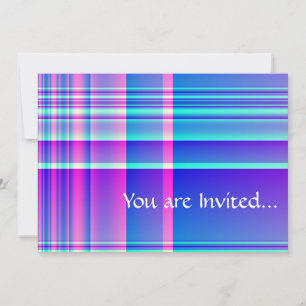 Invitation Presse rose et bleue À damiers