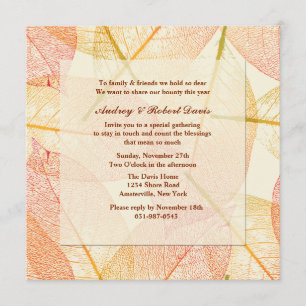 Invitation pressée de feuille