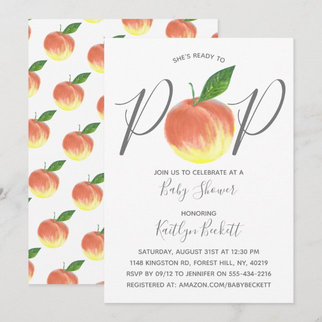 Invitation Prêt À Appuyer Sur Le Baby shower De Pêche Aquarel (Devant / Derrière)