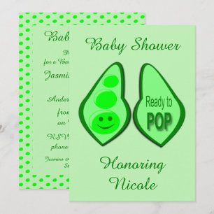 Invitation Prêt à couper le Baby shower de pois verts