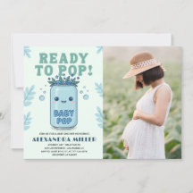 Prêt à éclore Baby Shower Photo Bleu Kawaii