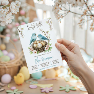 Invitation Prêt à éclore ! Cadeau de naissance oiseaux niche