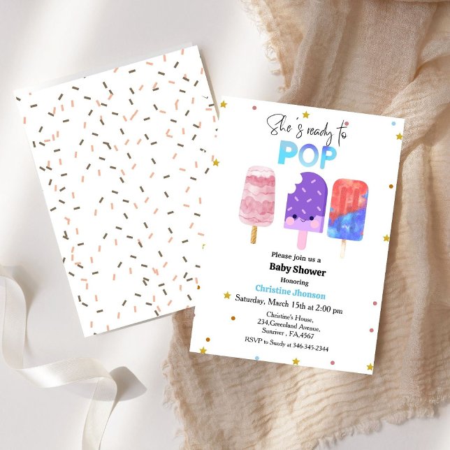 Invitation Prêt à pop baby shower Popsicle (Créateur téléchargé)