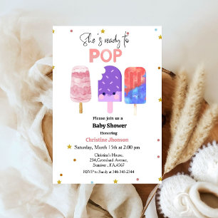 Invitation Prêt à pop baby shower Popsicle