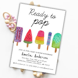 Invitation Prêt À Pop Baby shower Popsicle Coloré
