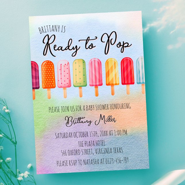 Invitation Prêt À Pop Popsicle Baby shower D'Été (Créateur téléchargé)
