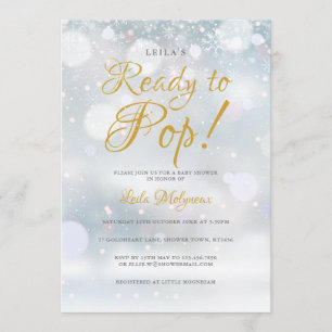 Invitation Prêt À Pop Premier Baby shower De Snowflakes