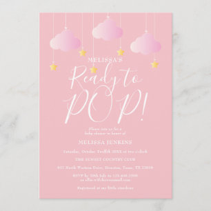 Invitation Prêt à Pop Twinkle Twinkle Baby Girl Douche rose