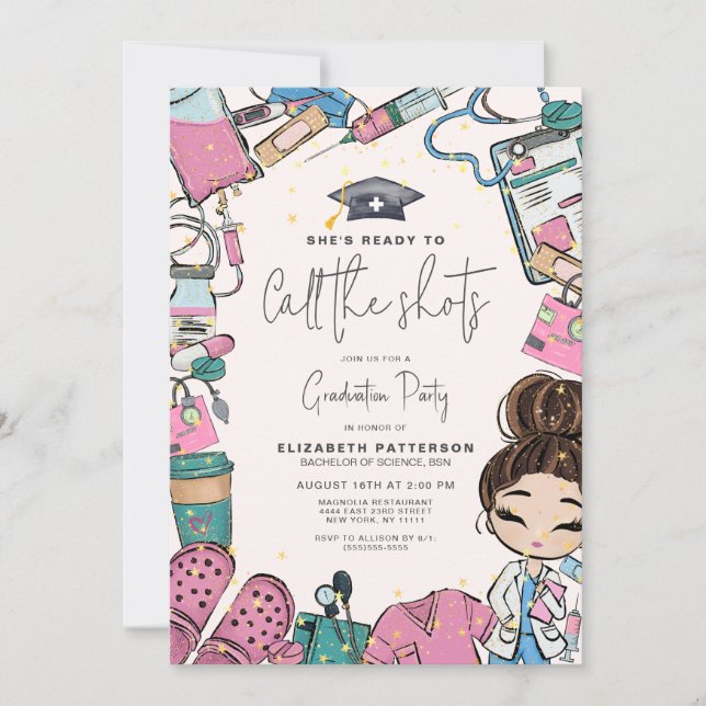 Invitation Prêt à téléphoner à la fête de graduation des infi (Devant)