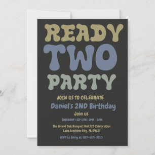Invitation Prêt Deux Fêtes, Garçon Deuxième Fête Anniversaire