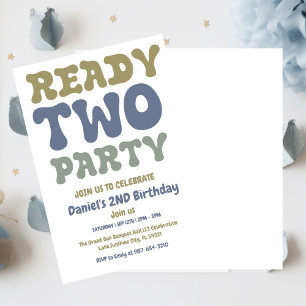 Invitation Prêt Deux Fêtes, Garçon Deuxième Fête Anniversaire
