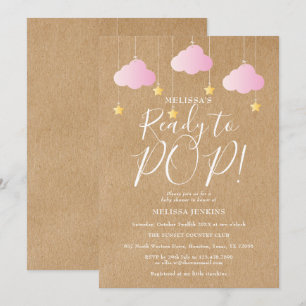 Invitation Prêt pour Pop Twinkle Twinkle Baby shower rustique