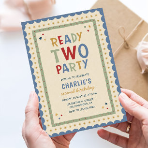 Invitation Prêt pour une fête colorée de 2e anniversaire