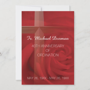 Invitation Prêtre 40e Anniversaire Ordination Roug