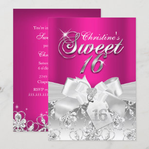 Invitation Pretty Diamond Bow rose chaud pour Swee