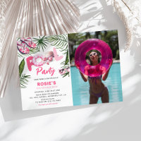 Pretty Pink Pool Party Fille Photo Anniversaire
