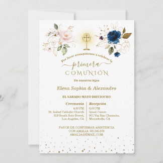 Invitation  Primera Comunión Twins First Holy Communion
