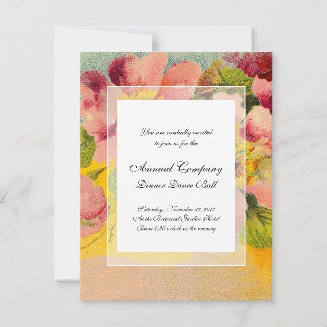 Invitation Primroses Vintages florales rétro chic (Devant)