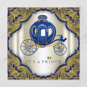 Invitation Prince baby shower de parties scintillantes d'or