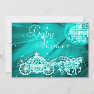 Invitation Prince Coach & Hors Disco Ball Baby shower
