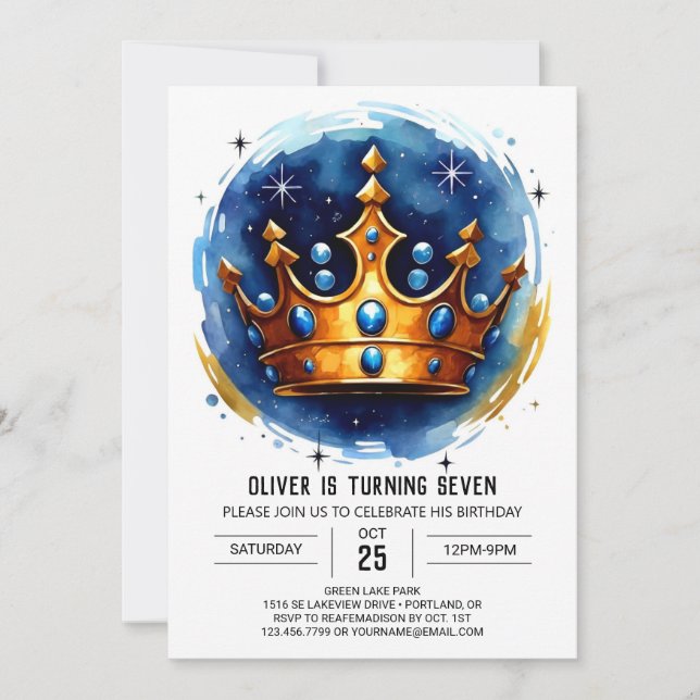 Invitation Prince Diamond en ligne Anniversaire (Devant)