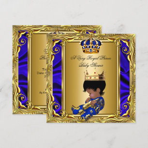 Invitation Prince Royal Blue Baby shower Regal Gold Boy