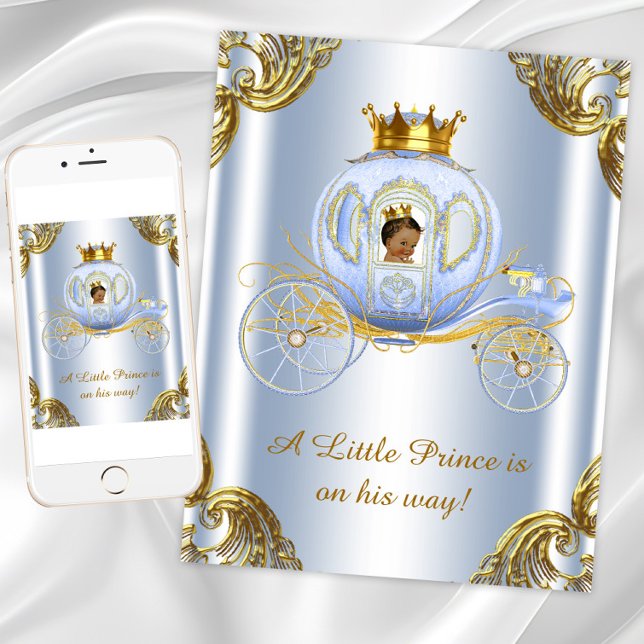 Invitation Prince Royal Carriage Prince Baby shower (Ethnic Prince Royal Baby Shower Invitation. Instant download and printed invitations available.)