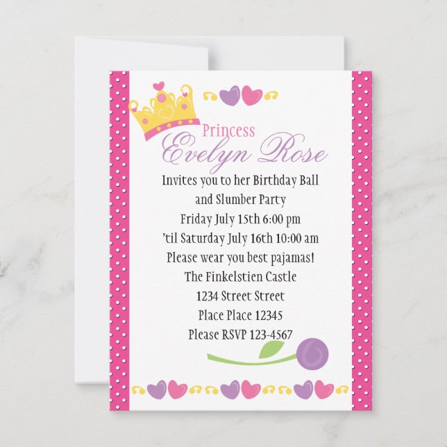 Invitation Princess Ball (Devant)