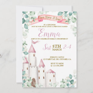 Invitation Princess Birthday, Princess Party, Château