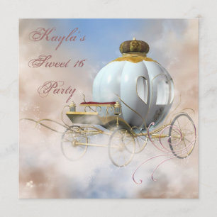 Invitation Princess Carriage Princess Sweet 16 Anniversaire