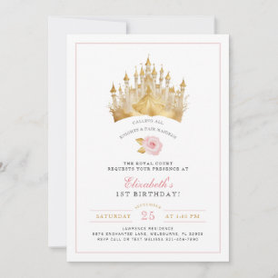 Invitation Princess Crown Cinderella fête d'anniversaire