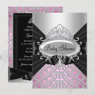 Invitation Princess Diamond Tiara & Bow Baby shower Invitatio