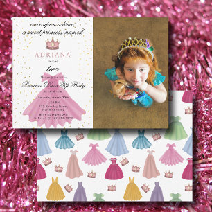 Invitation Princess Dress Fairytale Photo personnalisée Anniv