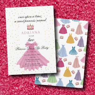 Invitation Princess Dress Fairytale Une Fois Anniversaire
