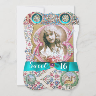 INVITATION PRINCESS FLORAL SWEET 16 FÊTE D'ANNIVERSAIRE AVEC 